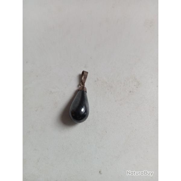 pendentif goutte en hmatite hauteur 3 cm