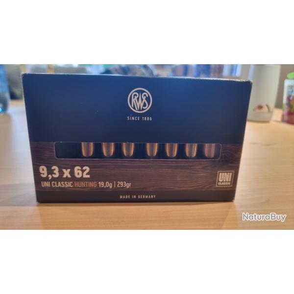 Balle 9.3x62 uni classic hunting 19g293grains