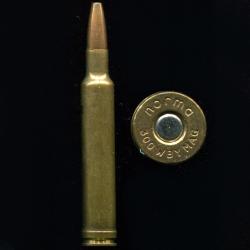 .300 Weatherby Magnum - balle cuivre pointe   creuse - marquage : norma  300 WBY MAG