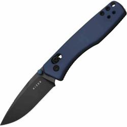 Couteau Kizer Aegis Lame Acier AEB-L Black DLC Manche Aluminium Bleu Clutch Lock KIV3774A3