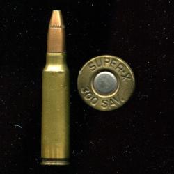 .300 SAVAGE - marquage :  SUPER-X  300 SAV - balle cuivre pointe CREUSE