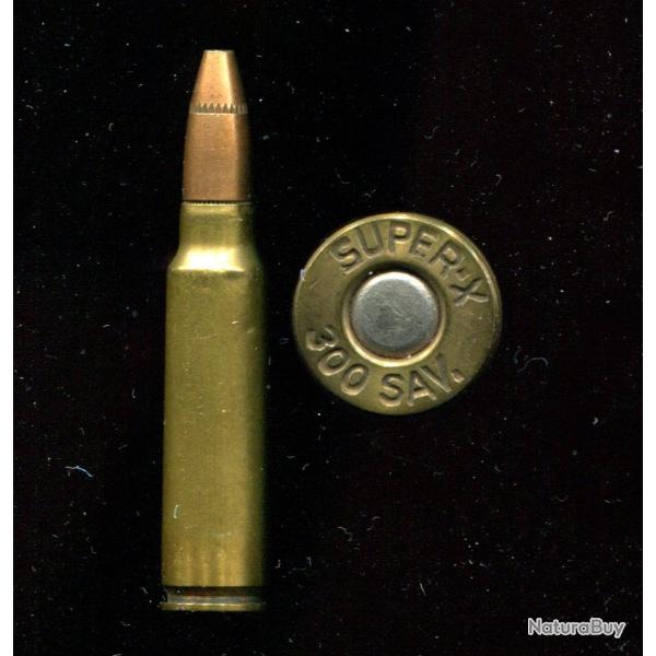 .300 SAVAGE - marquage :  SUPER-X  300 SAV - balle cuivre pointe CREUSE