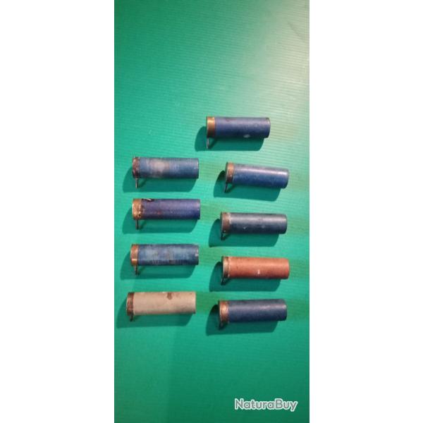 ANCIENNE MUNITIONS A BROCHE CAL 12 .  COLLECTION .