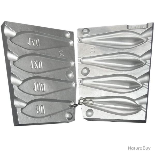 Moule  plomb TRILOBE 80/100/120/140gr pour attache N2