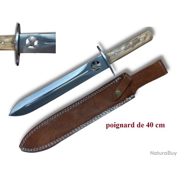 Couteau POINTER de 35 cm avec tui Cuir pour ceinture