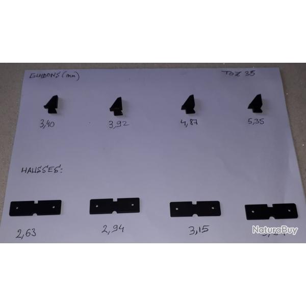 TOZ35 Lot de mires, hausses et guidons