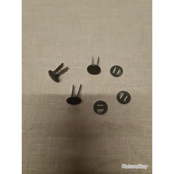 3 rivets pour casque avec leur contre rivets WW2