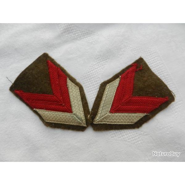 paire de galons militaires franais caporal chef d'infanterie WW2 2me guerre