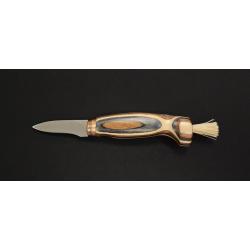 Couteau &agrave; champignons Wood Jewel Zebra 92Z - lame inox & manche zebrawood