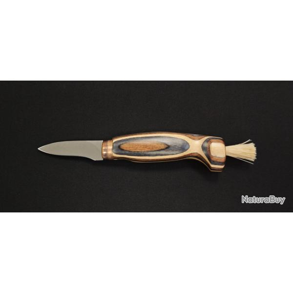 Couteau  champignons Wood Jewel Zebra 92Z - lame inox & manche zebrawood