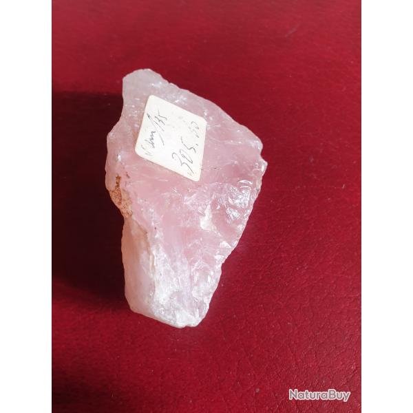 Bloc de quartz rose longueur 7,1 cm poids 84 grammes