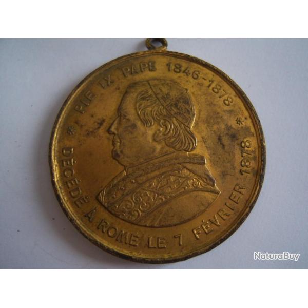 m�daille PAPALE Vatican Leo XIII / Pie IX 1846-1878 Rome 51  mm  x