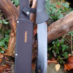 Poignard Gros Couteau Machette Bowie Tactical Alaska Lame Acier 3Cr13 Etui Nylon Trekk Survie