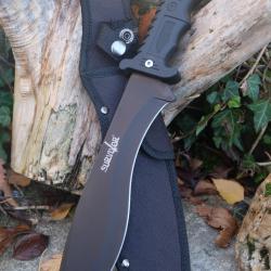 Couteau de Survie Kukri Gurka Combat Bolo Machette Bushcraft Lame Acier Inox Etui Nylon