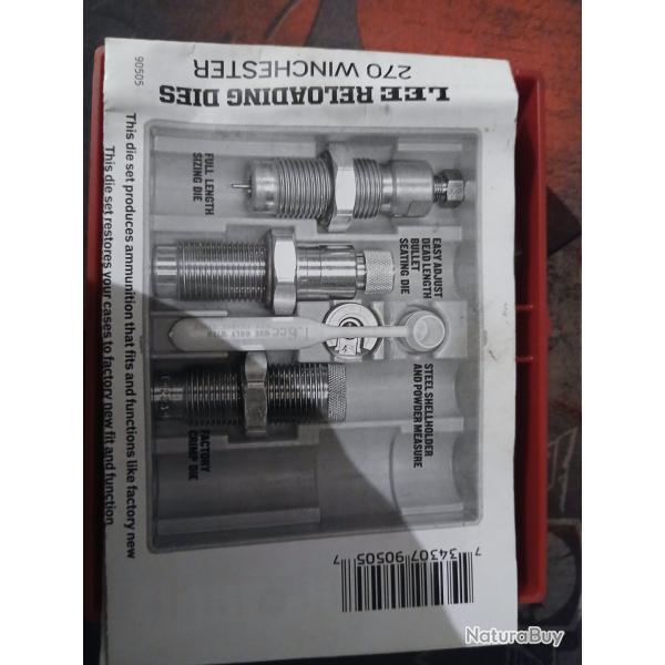 Jeu outils 270 winchester avec douilles et balles