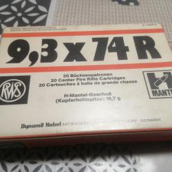 MUNITIONS CAL.9,3x74R -RWS R-MANTEL 258gr