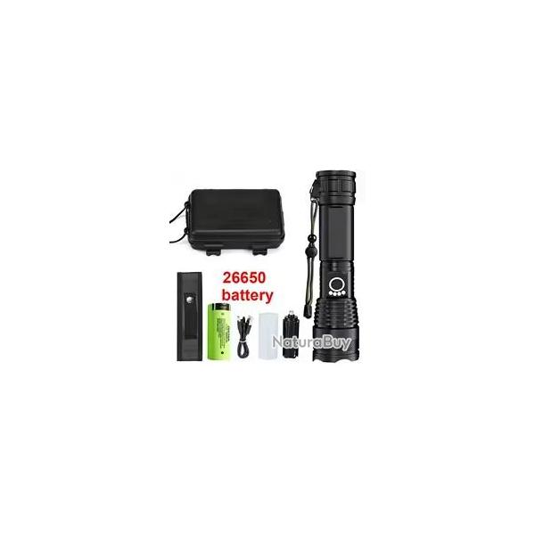 Lampe de poche tactique LED Rechargeable haute puissance