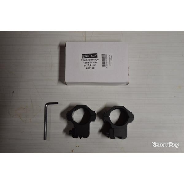 Colliers de montage 25,4 mm - Rail de 11 mm - Serrage crou