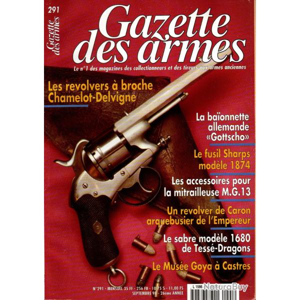 gazette des armes 291 sharps 1874, broche chamelot-delvigne, sabre r�giment de tess�-dragons,