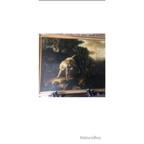 Trois superbes copies scnes de chasse huile sur toile