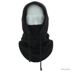 CAGOULE EN POLAIRE &Agrave; LACETS - NOIRE