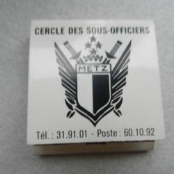 pochette d'allumettes vintage Cercle des sous officier de Metz