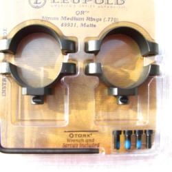 Leupold colliers QR (Quick Realease)  de 30 mm  droit, Low de 3,81 mm de haut