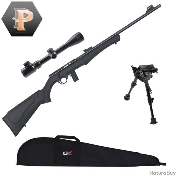 Carabine Rossi 8122 Synthtique Cal.22LR + lunette 3-9x40 + fourreau + bipied