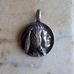 M&eacute;daille en argent &agrave; la t&ecirc;te d'Indien - ETATS UNIS - 5 CENTS BUFFALO