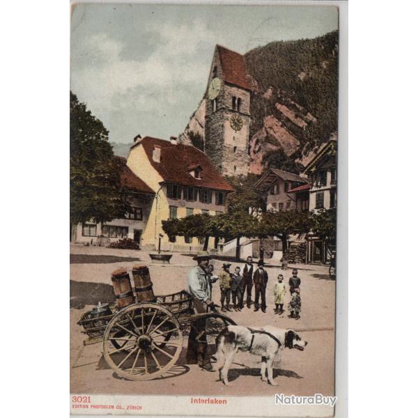 CPA - SUISSE ATTELAGE A CHIEN INTERLAKEN N�4250