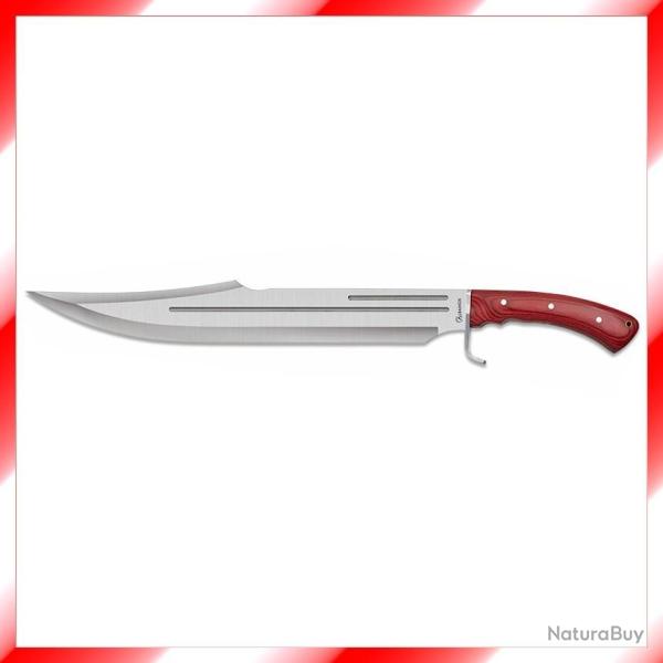 Grand Poignard de combat  lame de 43 cm - manche en bois rouge