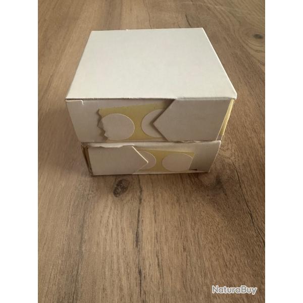 Lot de 2 boites de disques autocollants blancs 19mm gommettes