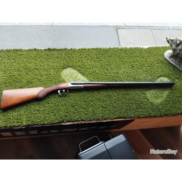 Fusil IDEAL pontet a lunette cal 12/65 canon acier frette en damas  CAT D