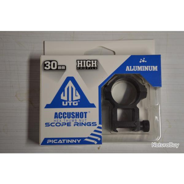 Colliers de montage UTG D30 / haut / 21 mm Picatinny Weaver