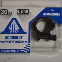 Colliers de montage UTG D30 / bas / 21 mm Picatinny Weaver