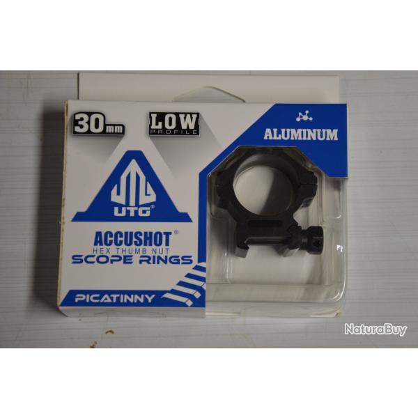 Colliers de montage UTG D30 / bas / 21 mm Picatinny Weaver