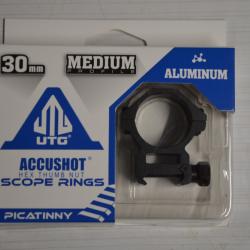 Colliers de montage UTG D30 / medium / 21 mm Picatinny Weaver