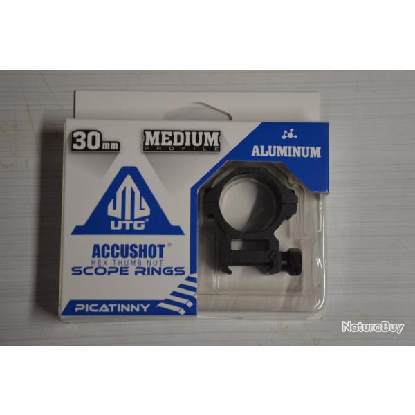 Colliers de montage UTG D30 / medium / 21 mm Picatinny Weaver