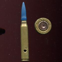 .30-06 France - à blanc balle bois bleu - étui laiton -  Cartoucherie de Toulouse 1953