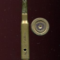 .30-06 France - à blanc balle papier vert - étui laiton -  Cartoucherie de Toulouse 1949