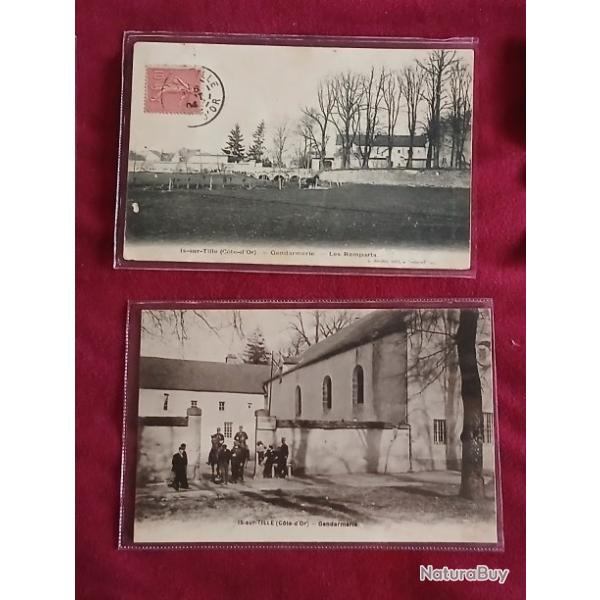 2 CPA GENDARMERIE IS SUR TILLE(21) -
