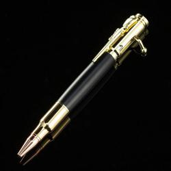 Stylo culasse Dor&eacute;, Noir, Cuivr&eacute; personnalisable