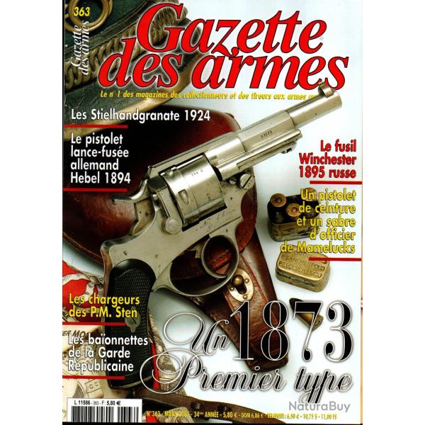 gazette des armes 363 1873 premier type, winchester 1894 russe, grenade � manche 1924 part 1,