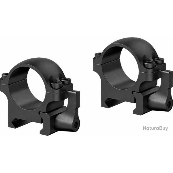 Paire de colliers de montage bas en acier rail 21mm picatinny et diam�tre 30mm + attache rapide