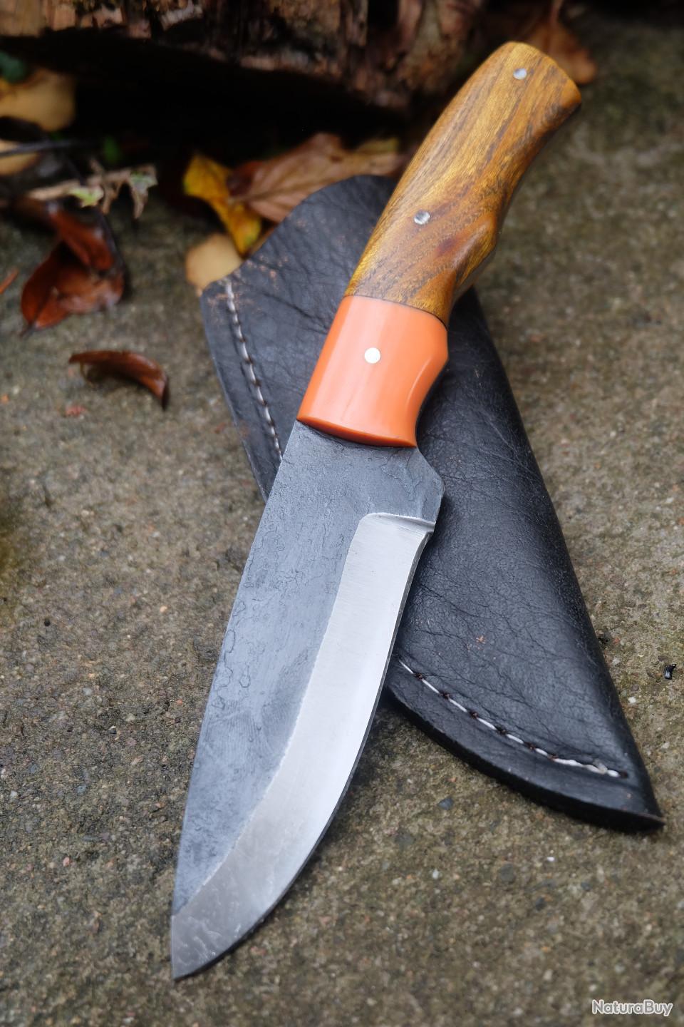 Lot De 2 Couteau Okapi à Anneau Lame Acier Carbone 1055 Manche Bois Made South Africa Ko9070 Item 13906264