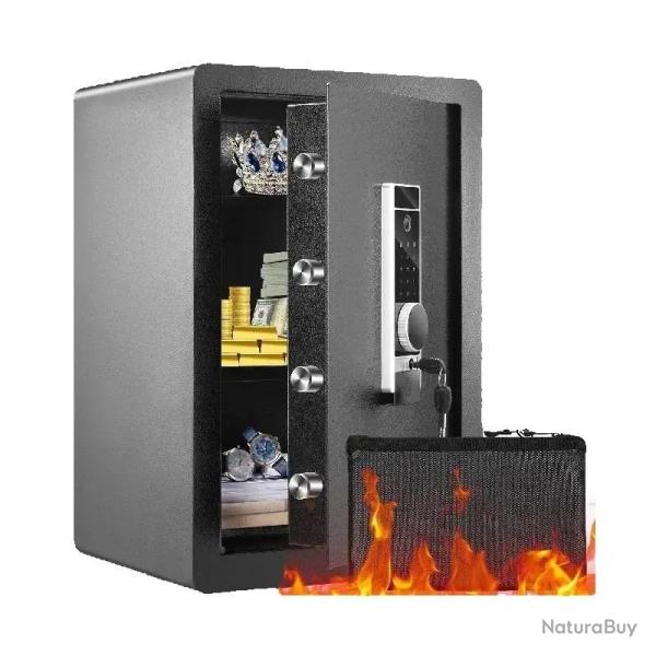 Coffre-Fort Biomtrique  Empreintes Digitales Mot de Passe et Cls 62L Haute Scurit