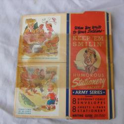WW2 US BLOC DE 8 ENVELLOPES COMIC DE CORRESPONDANCE MILITAIRES AM&Eacute;RICAINES (39-45)