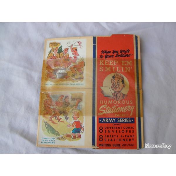 WW2 US BLOC DE 8 ENVELLOPES COMIC DE CORRESPONDANCE MILITAIRES AM�RICAINES (39-45)