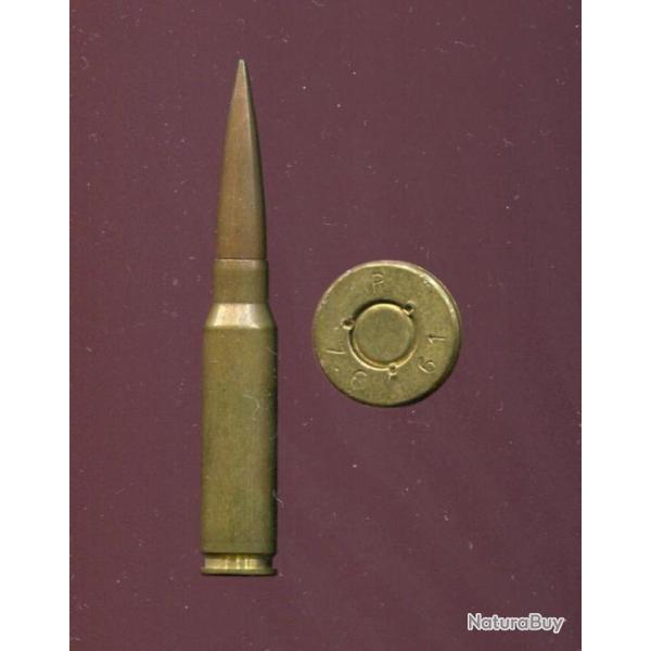 7.6 x 51 CETME - RARE exp�rimentale espagnole - tr�s longue balle effil�e - marquage : P 7.6 61
