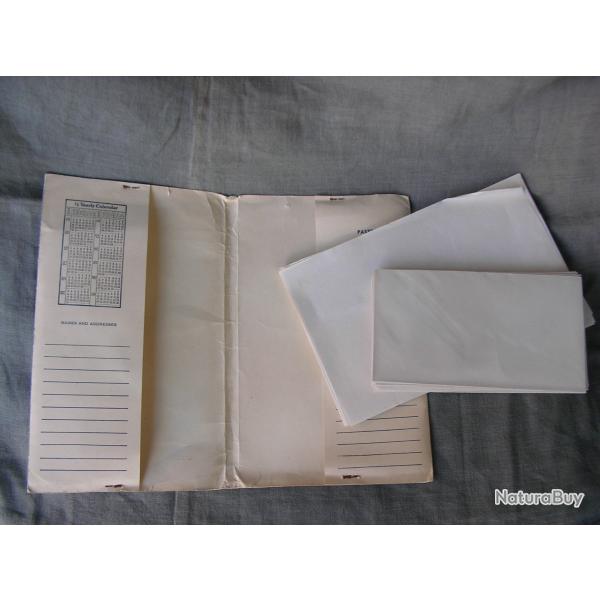 WW2 US BLOC DE CORRESPONDANCE ENVELOPPES ET FEUILLES VIERGES 1944 MILITAIRES AM�RICAINES (39-45)